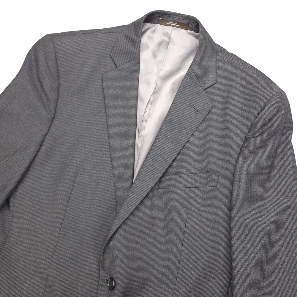 Joseph Abboud Ermenegildo Zegna Cloth Gray Striped Blazer‎ Men's Suit Jacket